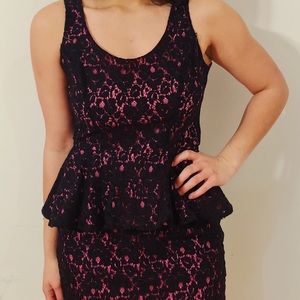 Pink and Black Lace Dress (HeartSoul)